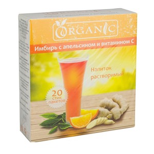 Органик "Имбирь с апельсином и витамином C" напиток растворимый, 20 стик/п. х 5,0 г